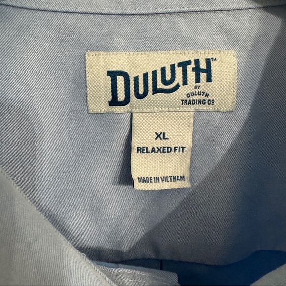 Duluth Trading Co Men's Wrinklefighter Relaxed Fit Short Sleeve Shirt Blue XL - Picture 2 of 8